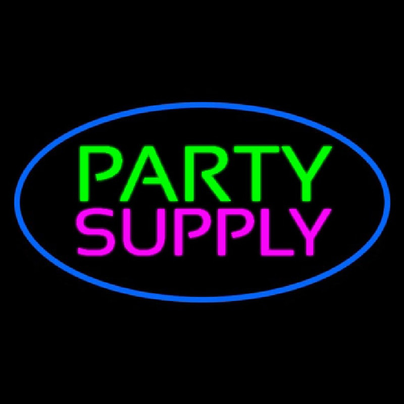 Party Supply Blue Oval Neonkyltti