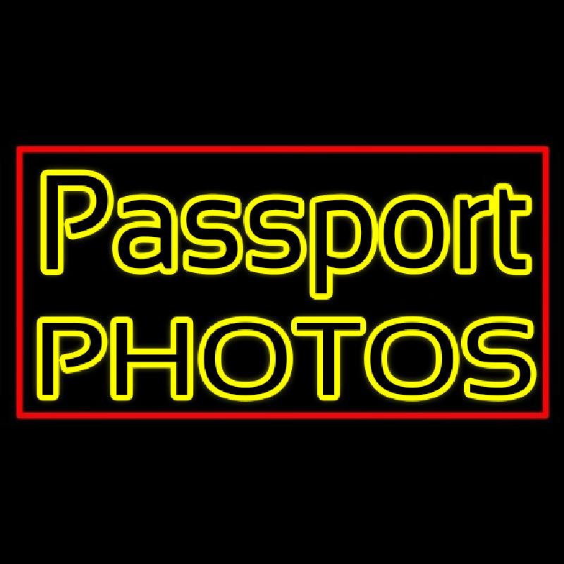 Passport Photos Block Neonkyltti