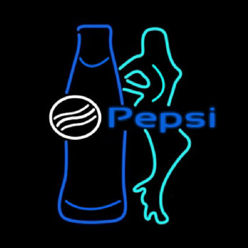 Pepsi Bar With Bottle And Girl Neonkyltti