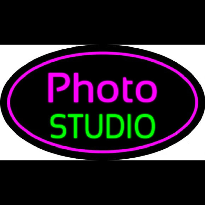 Photo Studio Purple Oval Neonkyltti
