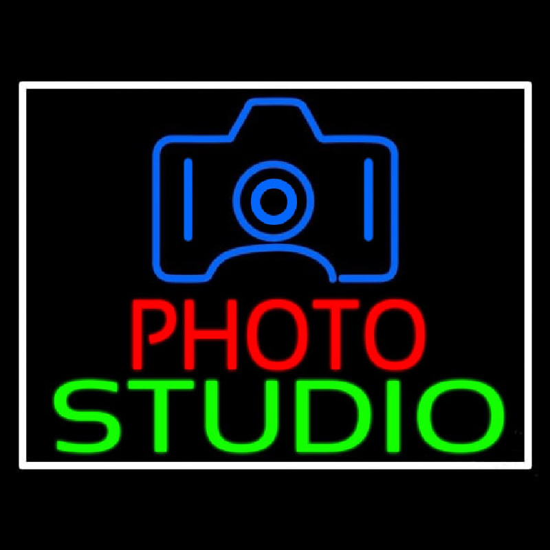 Photo Studio With Camera Logo Neonkyltti