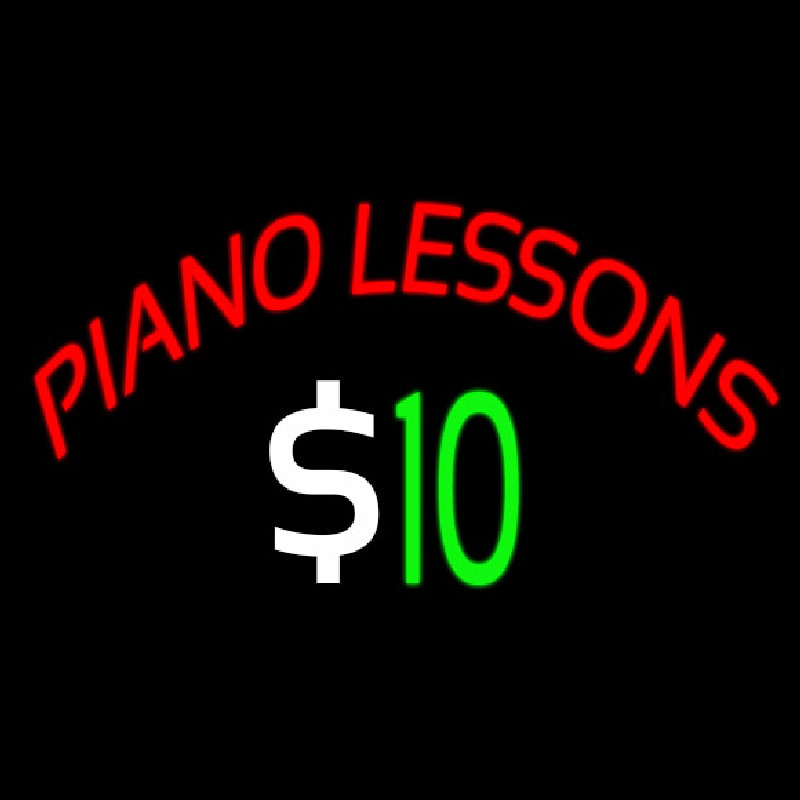 Piano Lessons Dollar Neonkyltti