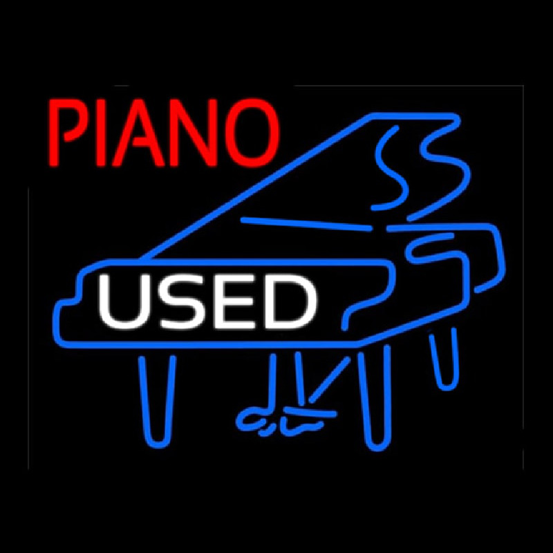 Piano Logo White Used Neonkyltti