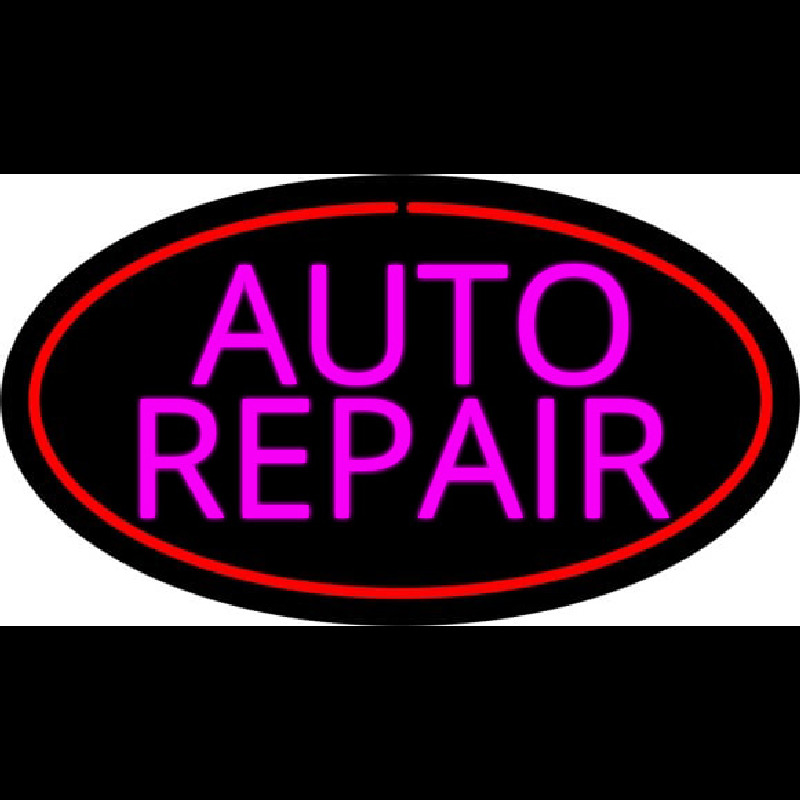 Pink Auto Repair Red Oval Neonkyltti