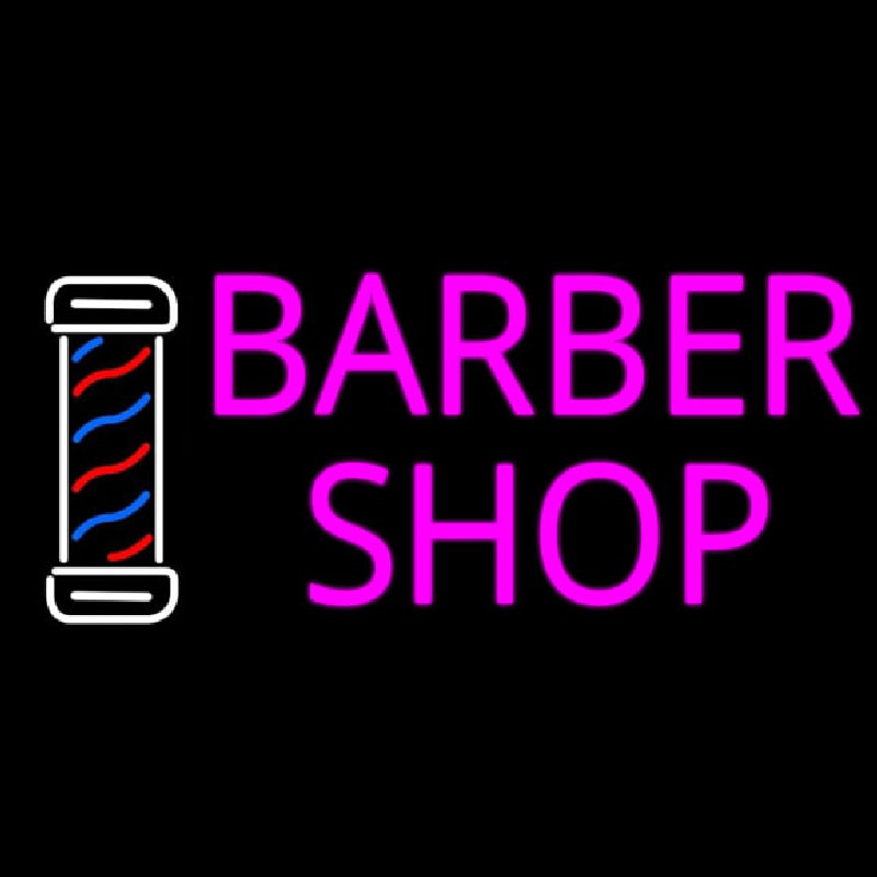 Pink Barber Shop With Logo Neonkyltti