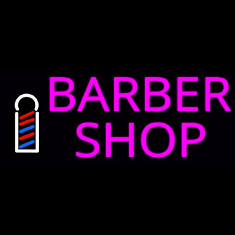 Pink Barber Shop With Logo Neonkyltti