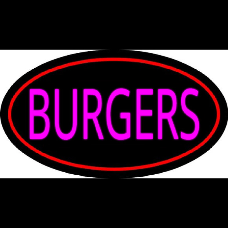 Pink Burgers Oval Red Neonkyltti