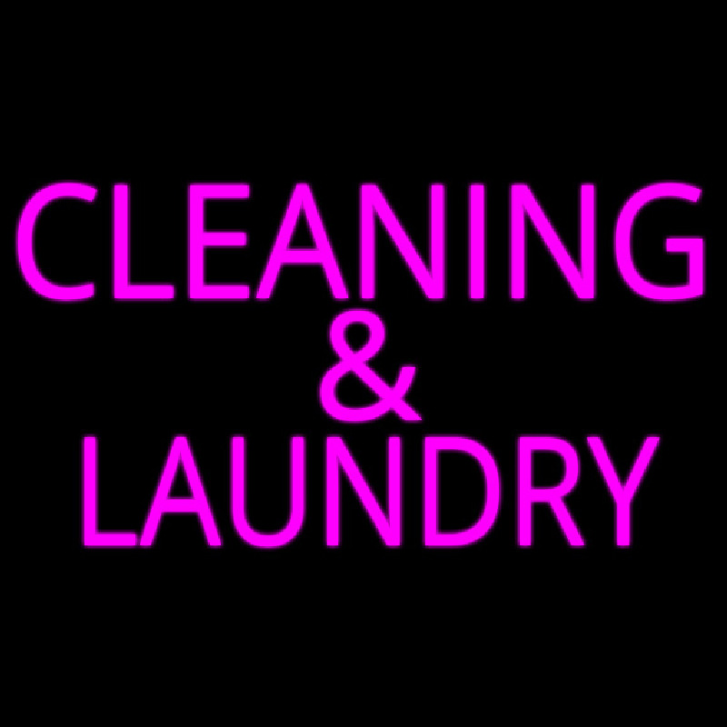 Pink Cleaning And Laundry Neonkyltti