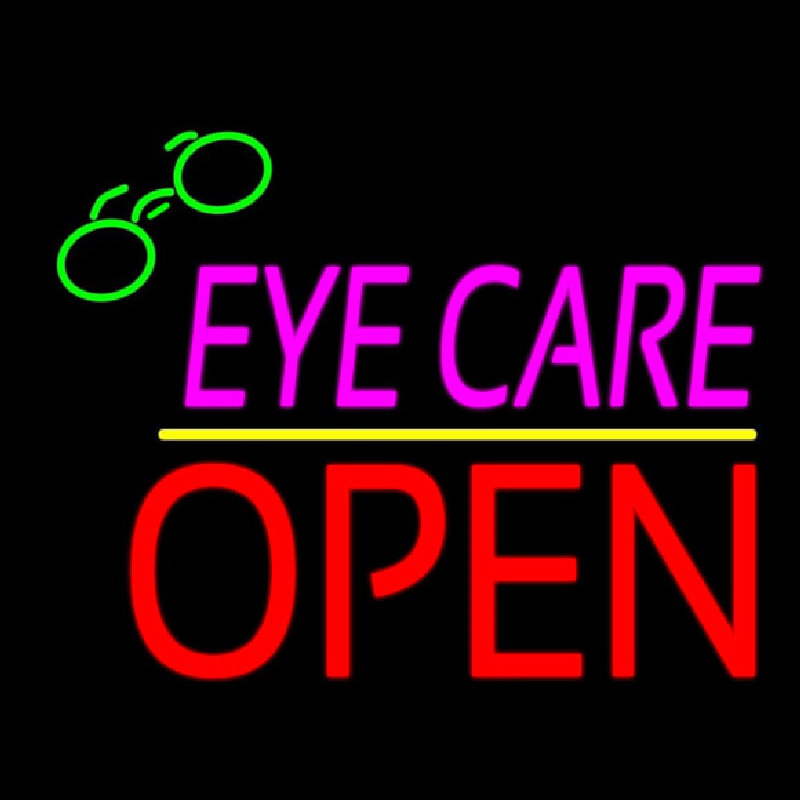 Pink Eye Care Block Red Open Yellow Line Neonkyltti
