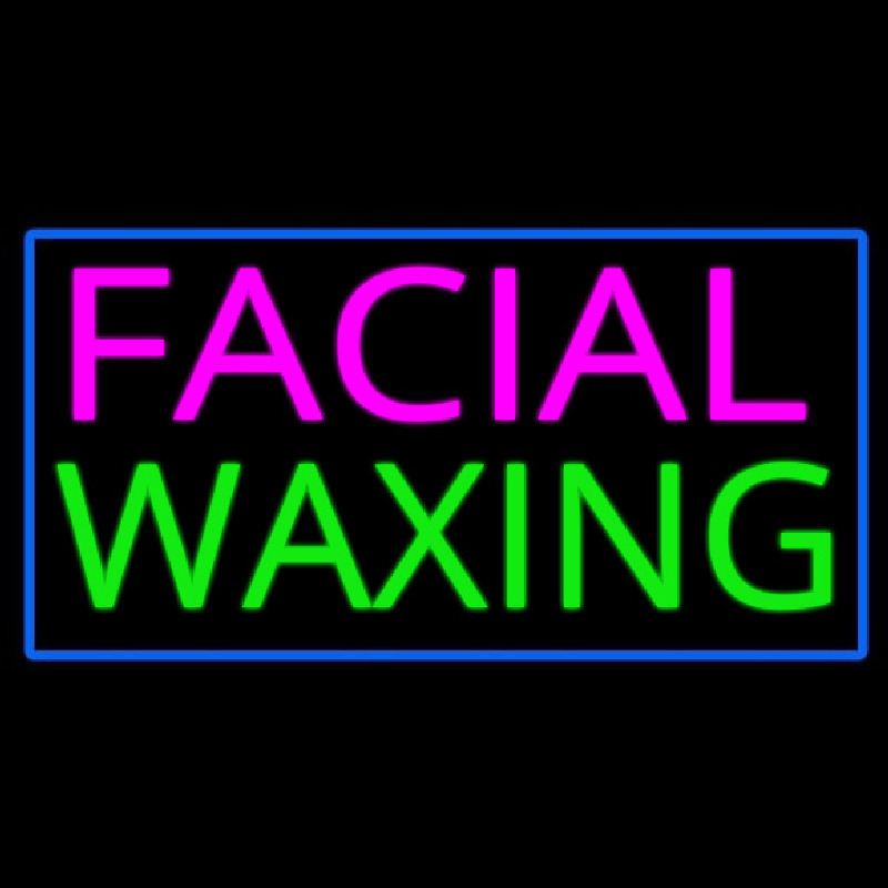 Pink Facial Wa ing Blue Border Neonkyltti