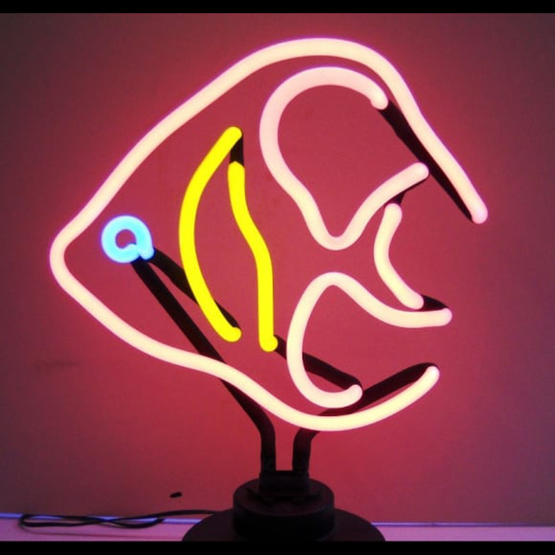 Pink Fish Desktop Neonkyltti