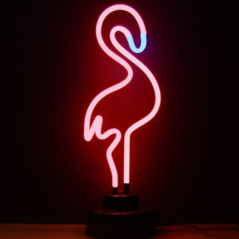 Pink Flamingo Desktop Neonkyltti