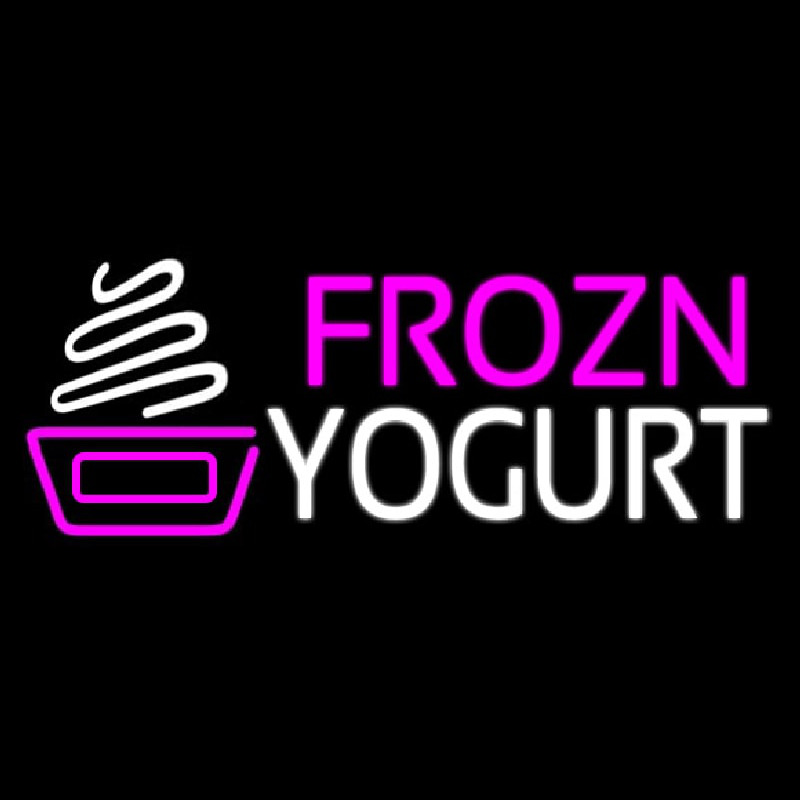 Pink N White Frozen Yogurt Neonkyltti
