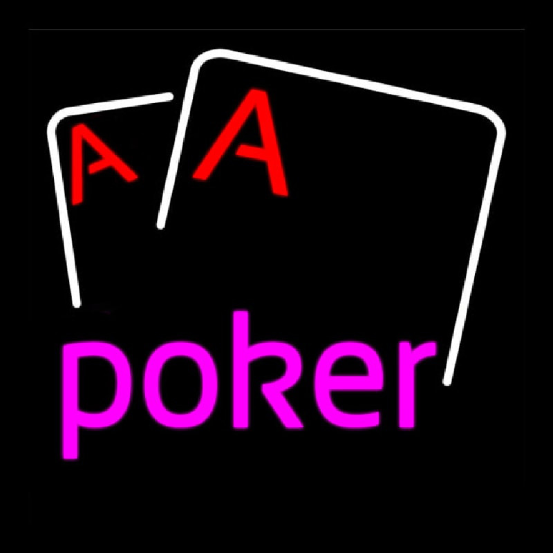 Pink Poker With Cards Neonkyltti