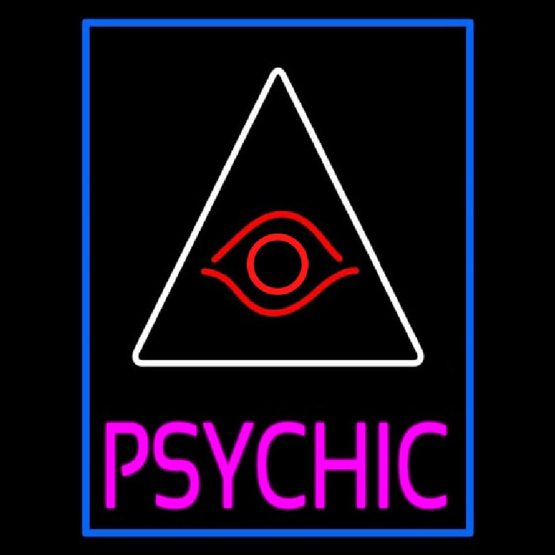 Pink Psychic With Blue Border Neonkyltti