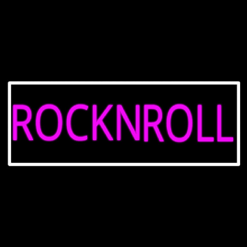 Pink Rock N Roll With White Border Neonkyltti