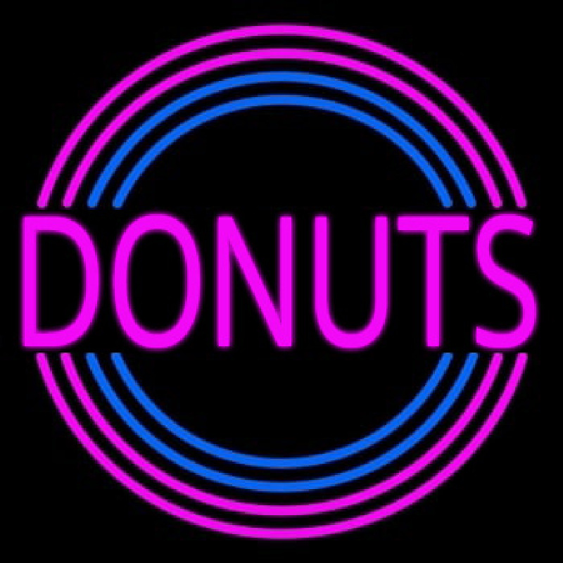 Pink Round Donuts Neonkyltti
