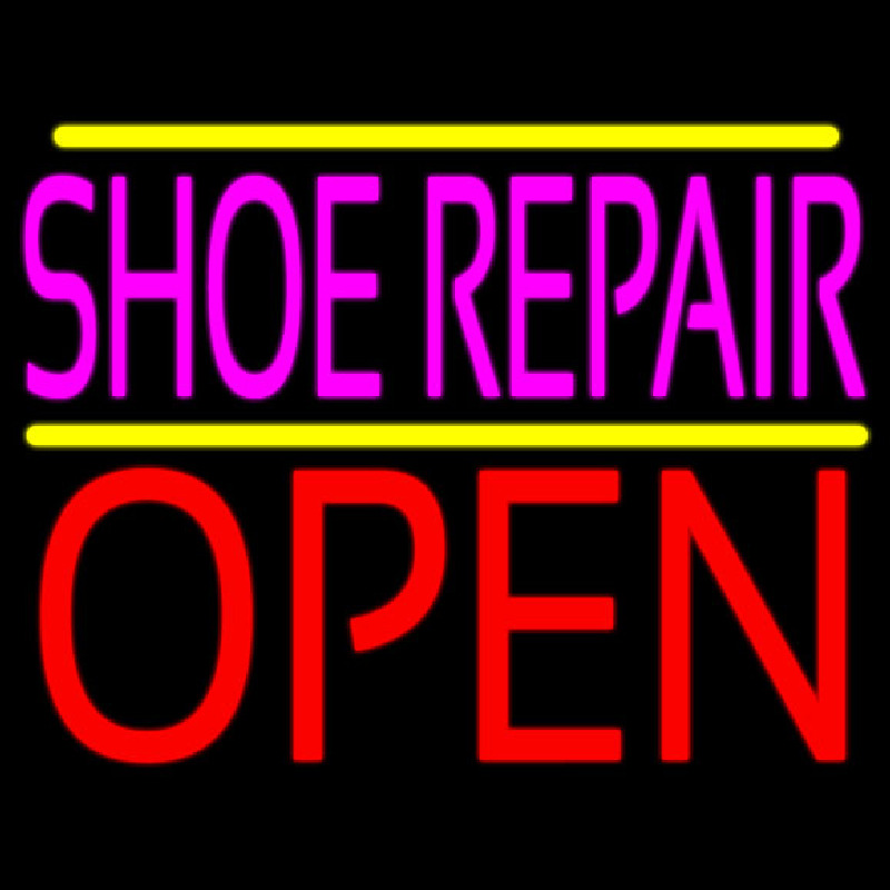 Pink Shoe Repair Open Neonkyltti