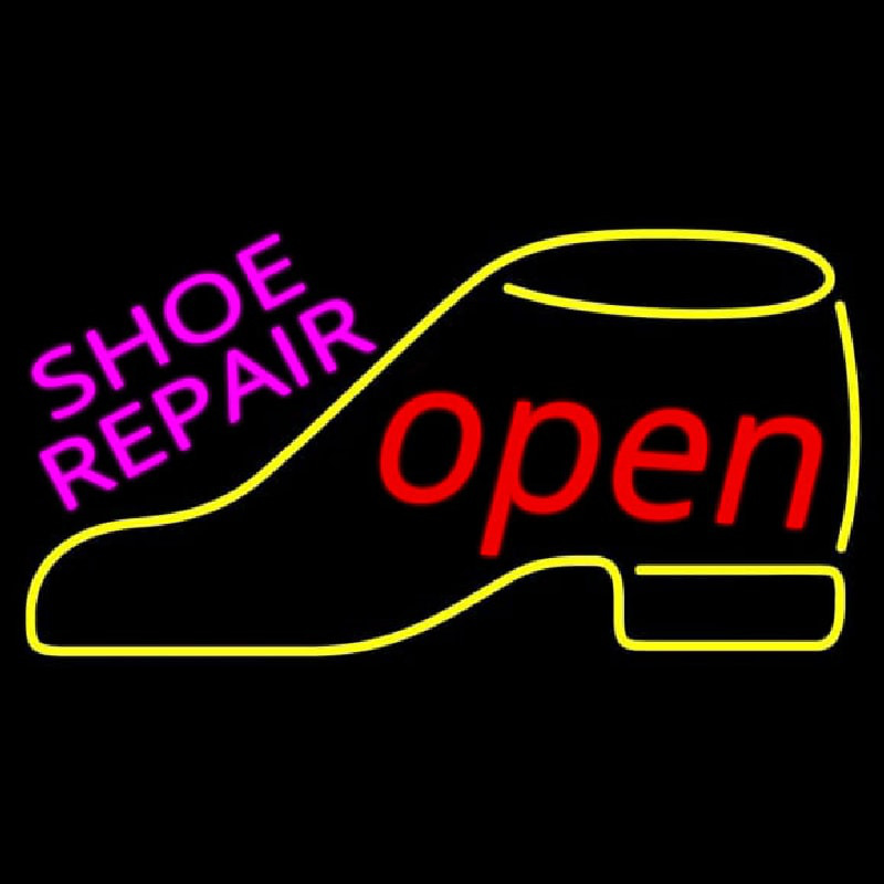 Pink Shoe Repair Yellow Shoe Open Neonkyltti