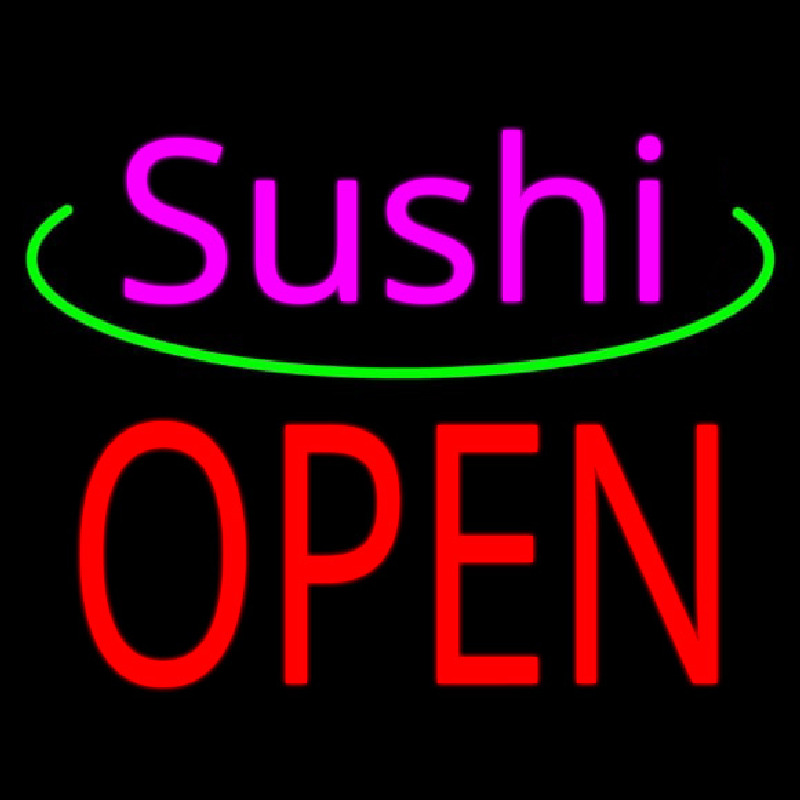 Pink Sushi Block Open Neonkyltti