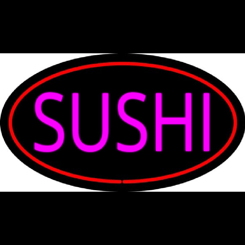 Pink Sushi Oval Red Neonkyltti