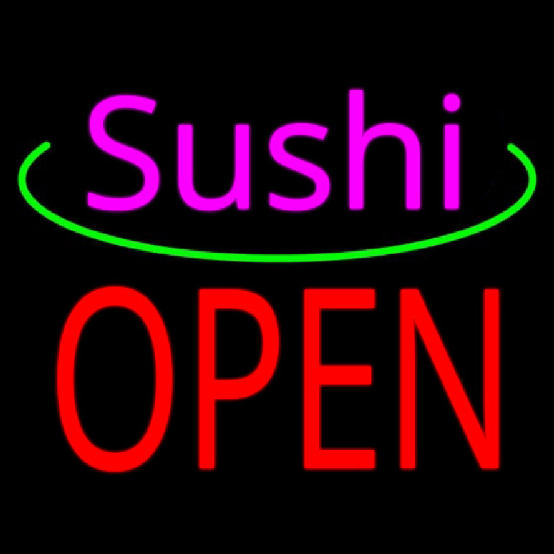 Pink Sushi Red Open Neonkyltti