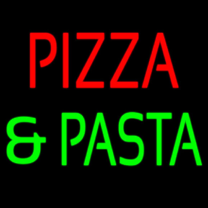 Pizza And Pasta Red And Green Neonkyltti
