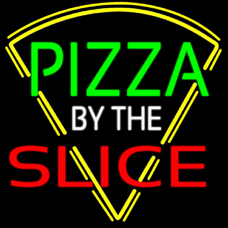 Pizza By The Slice Logo Neonkyltti