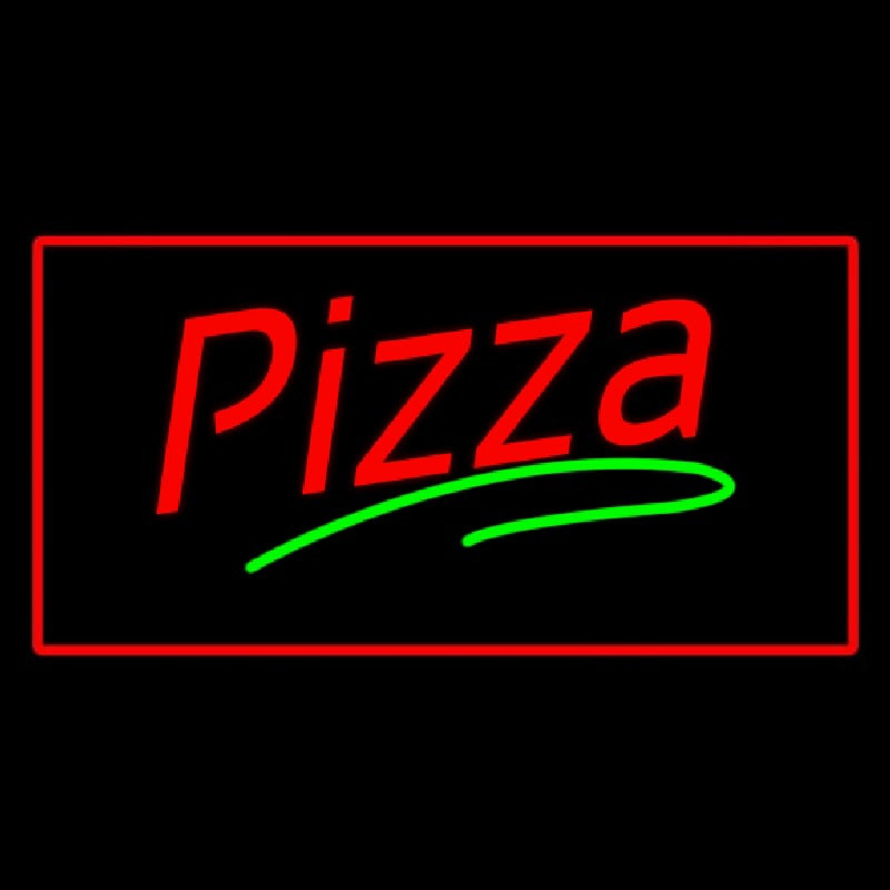 Pizza Red Border Neonkyltti