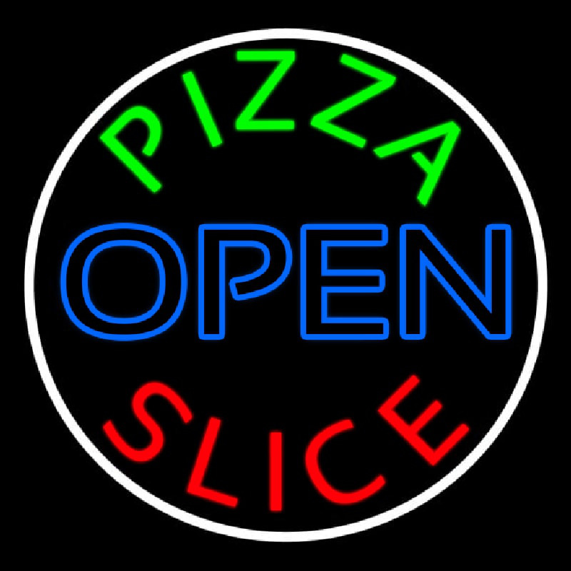 Pizza Slice Open Neonkyltti
