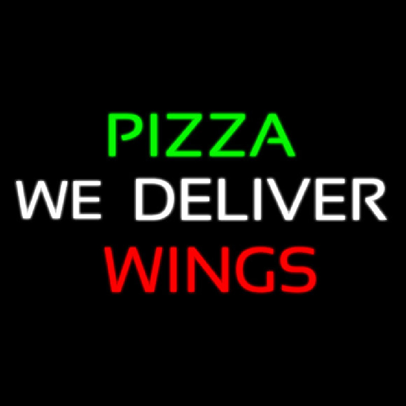 Pizza We Deliver Wings Neonkyltti