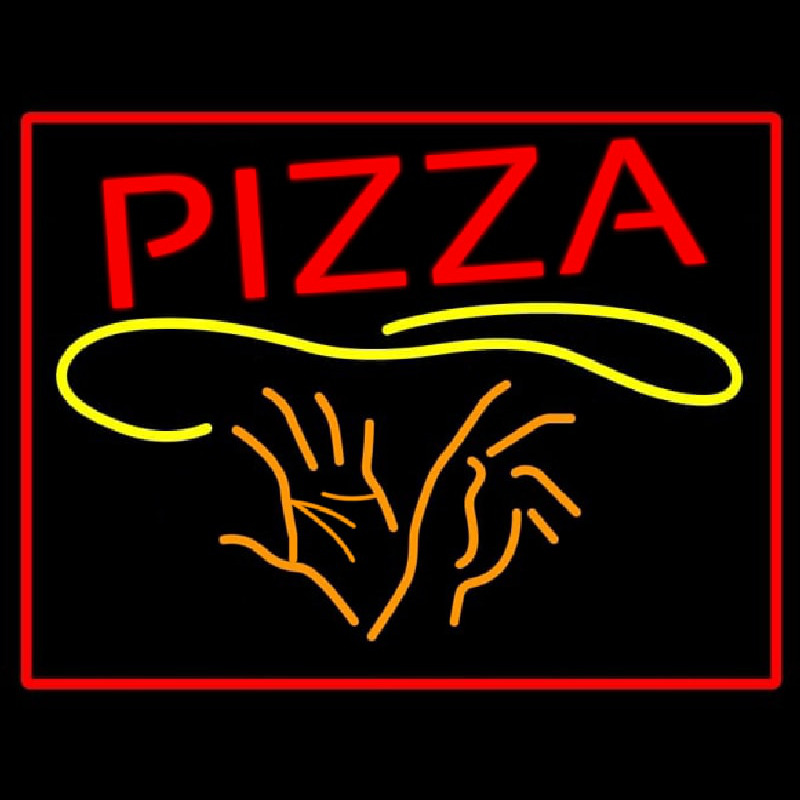 Pizza With Hand Neonkyltti