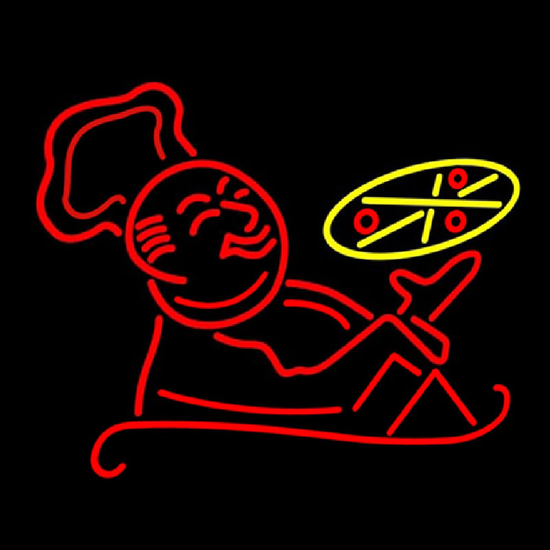 Pizza With Man Logo Neonkyltti