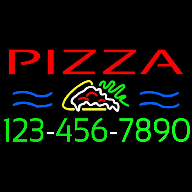 Pizza With Phone Number Neonkyltti