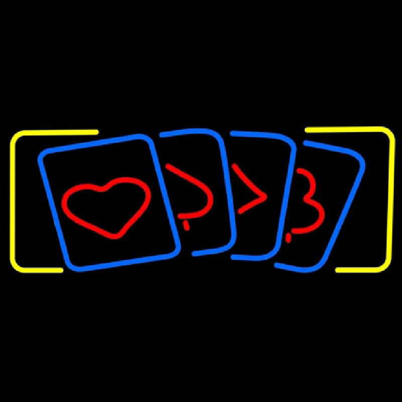 Poker Cards Icon 3 Neonkyltti