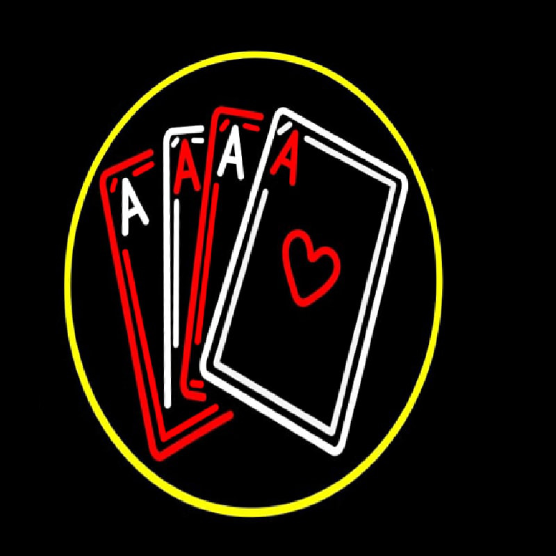 Poker Cards Icon 5 Neonkyltti