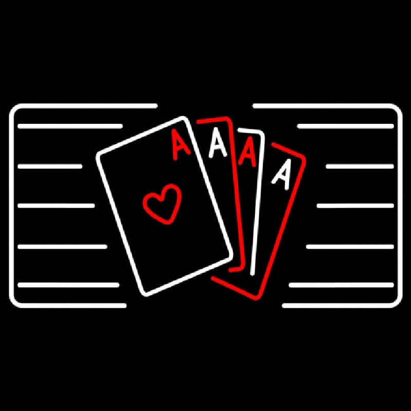 Poker Cards Icon 6 Neonkyltti