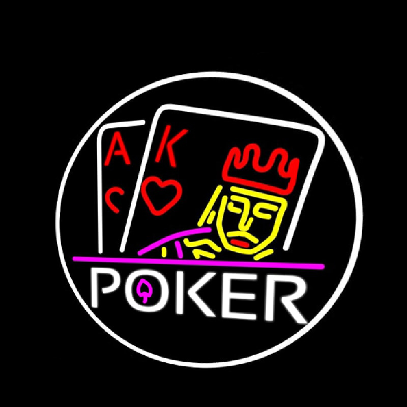 Poker With Border 1 Neonkyltti