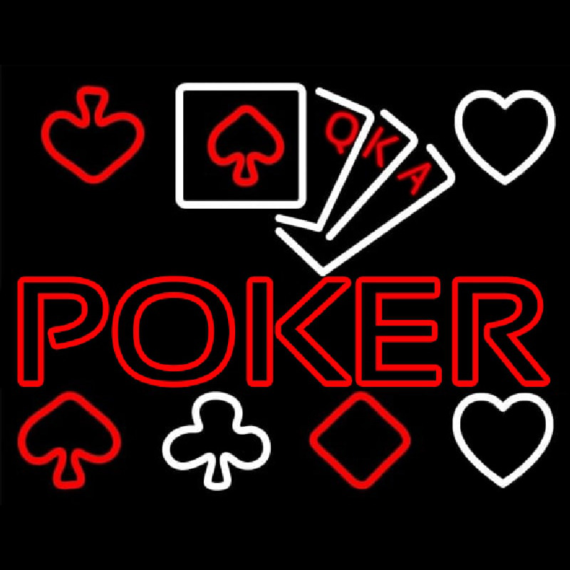 Poker With Cards Neonkyltti