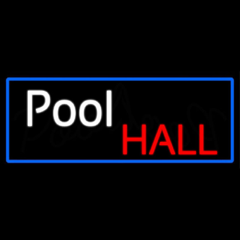 Pool Hall With Blue Border Neonkyltti