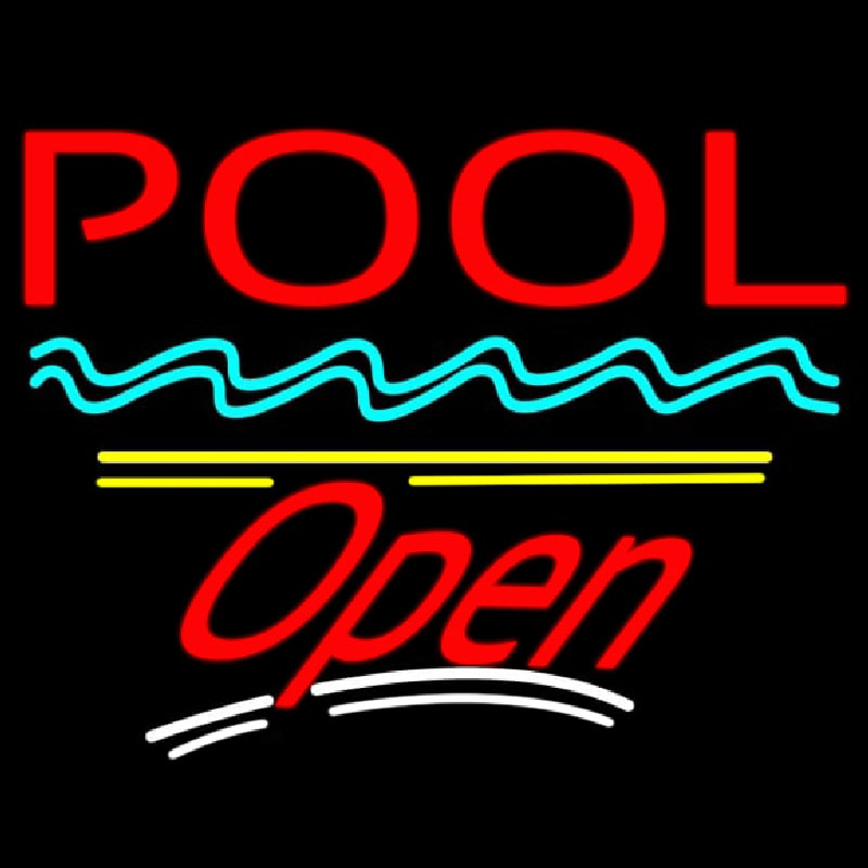 Pool Open Yellow Line Neonkyltti