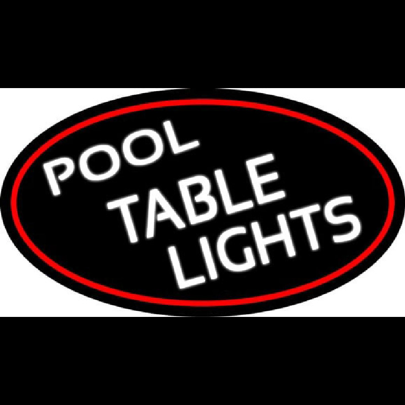 Pool Table Lights Oval With Red Border Neonkyltti