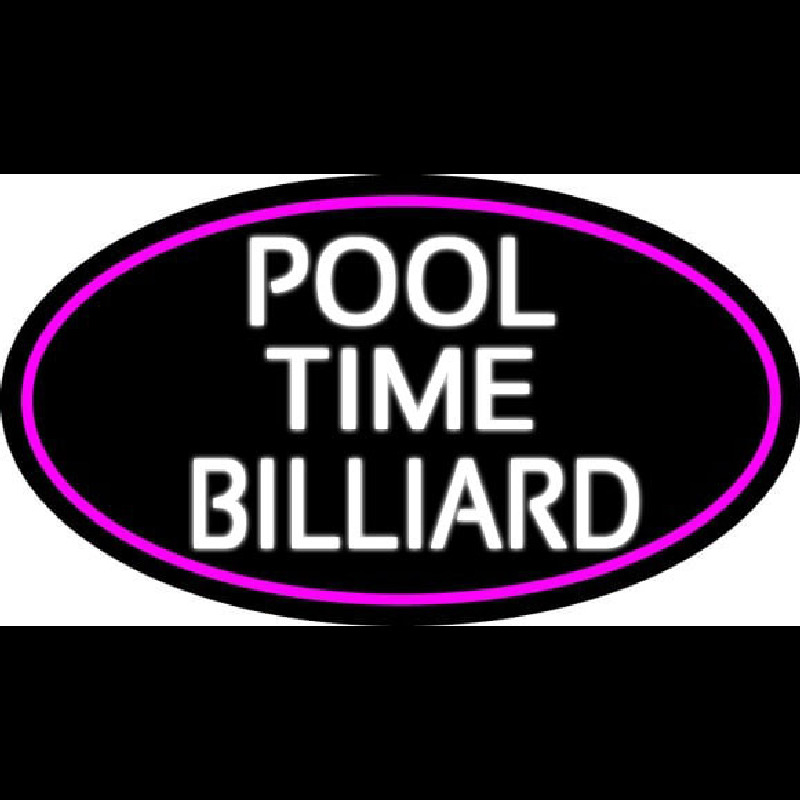 Pool Time Billiard Oval With Pink Border Neonkyltti