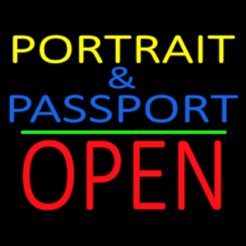 Portrait And Passport With Open 1 Neonkyltti