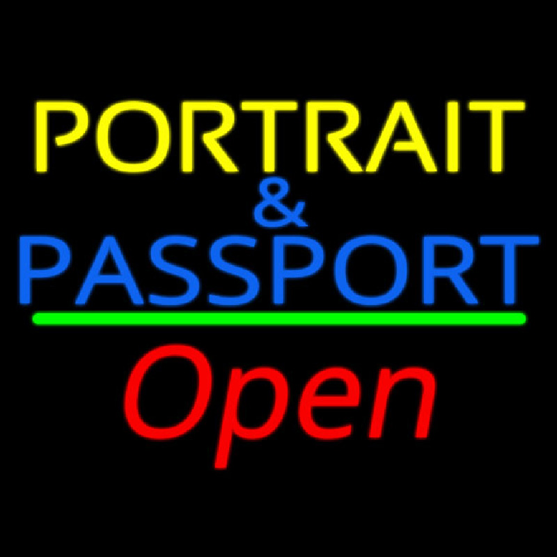Portrait And Passport With Open 2 Neonkyltti