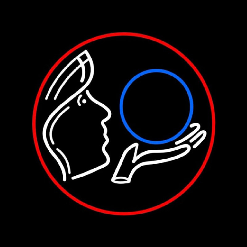 Psychic Crystal Logo With Red Border Neonkyltti