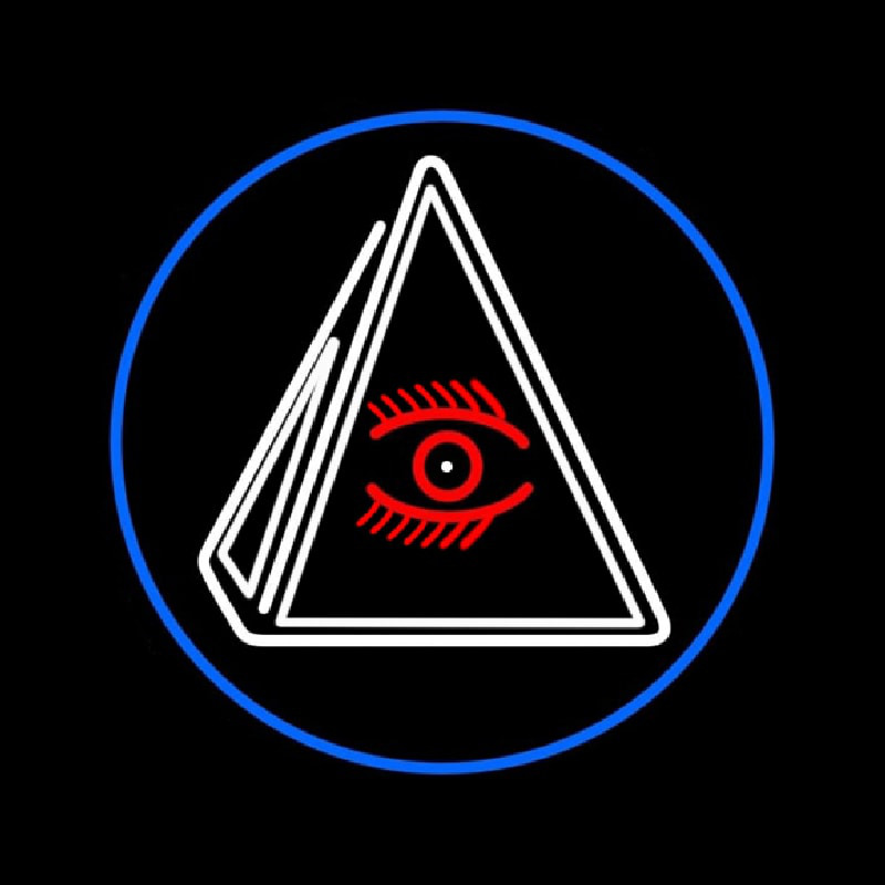 Psychic Eye Pyramid With Blue Border Neonkyltti