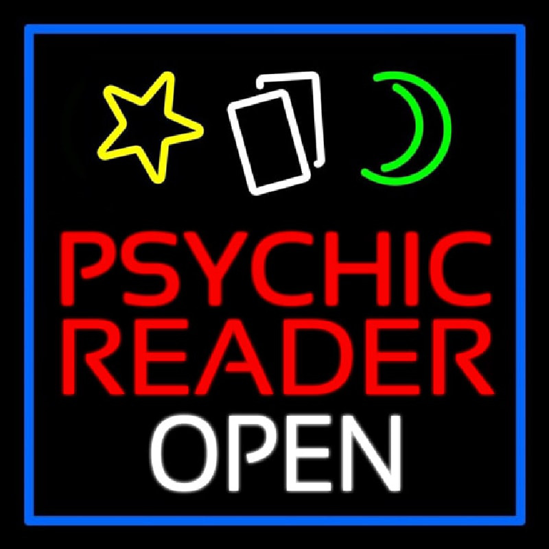 Psychic Reader Open Block Blue Border Neonkyltti