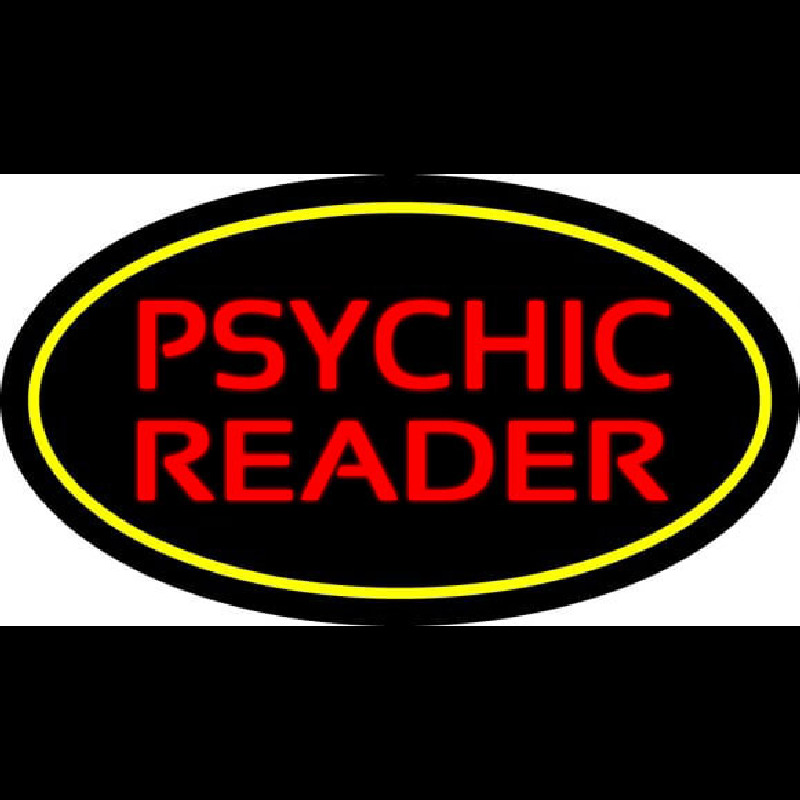 Psychic Reader Yellow Oval Neonkyltti