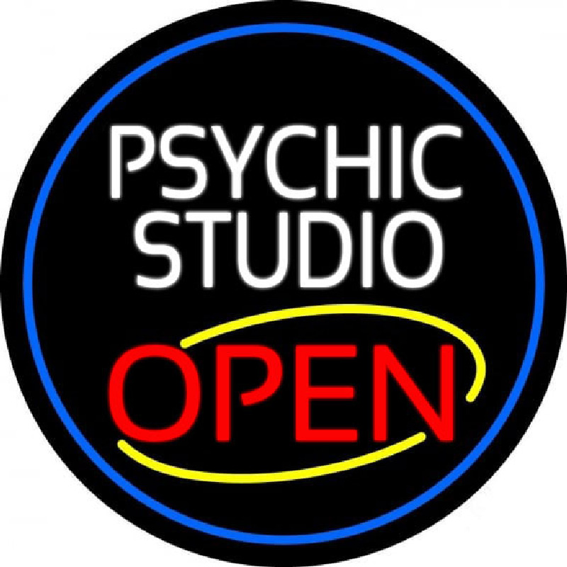 Psychic Studio Red Open Blue Border Neonkyltti